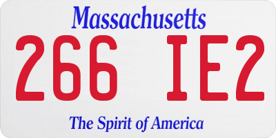 MA license plate 266IE2