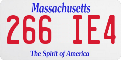 MA license plate 266IE4