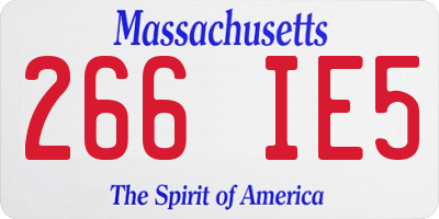 MA license plate 266IE5