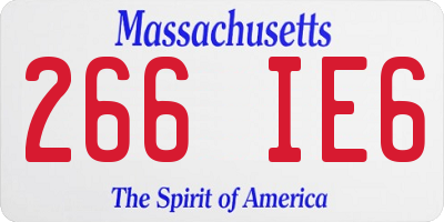 MA license plate 266IE6