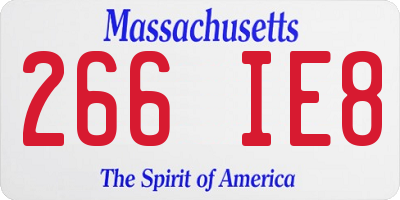 MA license plate 266IE8