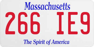 MA license plate 266IE9