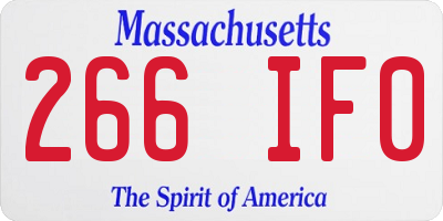MA license plate 266IF0