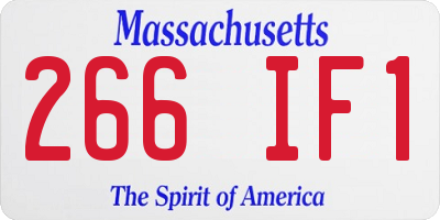 MA license plate 266IF1