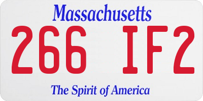 MA license plate 266IF2