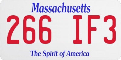 MA license plate 266IF3