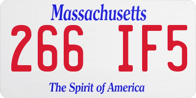 MA license plate 266IF5
