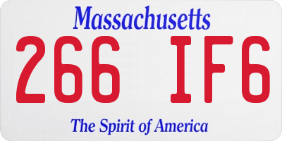 MA license plate 266IF6