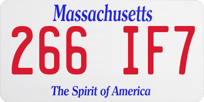 MA license plate 266IF7