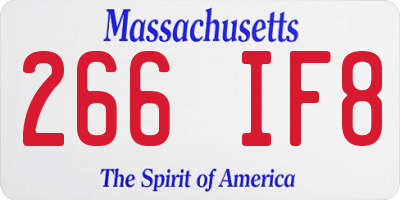 MA license plate 266IF8