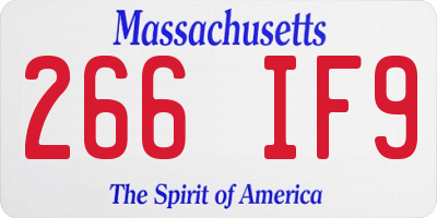 MA license plate 266IF9