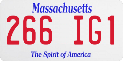 MA license plate 266IG1