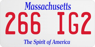 MA license plate 266IG2