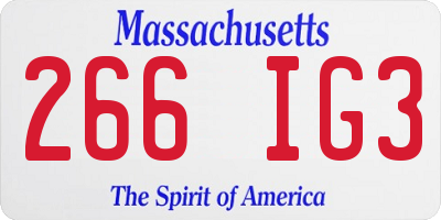MA license plate 266IG3