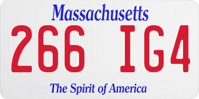 MA license plate 266IG4