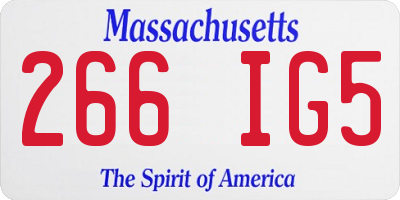 MA license plate 266IG5