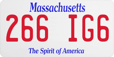 MA license plate 266IG6