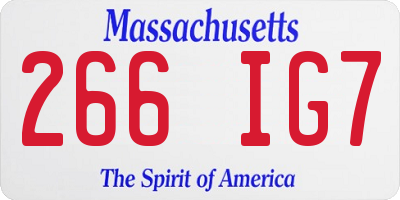 MA license plate 266IG7