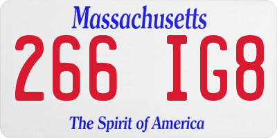 MA license plate 266IG8