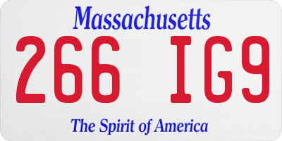 MA license plate 266IG9