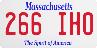 MA license plate 266IH0