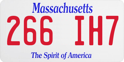 MA license plate 266IH7