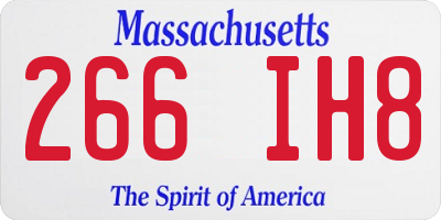 MA license plate 266IH8