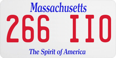 MA license plate 266II0