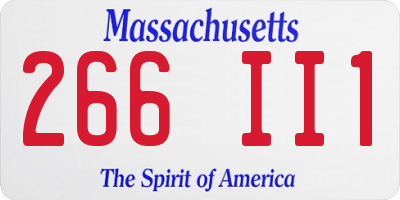 MA license plate 266II1