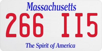 MA license plate 266II5