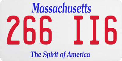 MA license plate 266II6