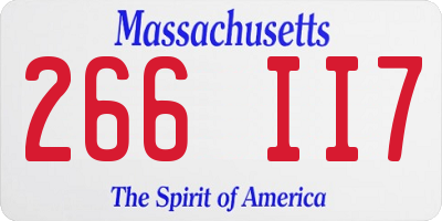 MA license plate 266II7