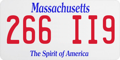 MA license plate 266II9