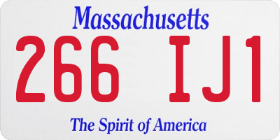 MA license plate 266IJ1