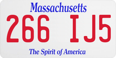 MA license plate 266IJ5
