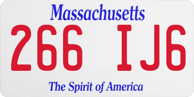 MA license plate 266IJ6