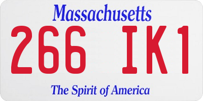 MA license plate 266IK1