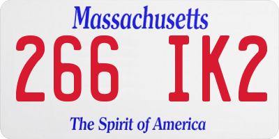 MA license plate 266IK2