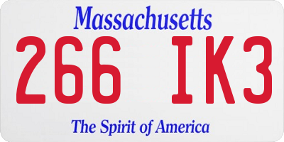 MA license plate 266IK3