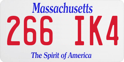 MA license plate 266IK4