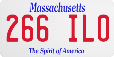 MA license plate 266IL0