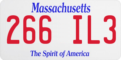 MA license plate 266IL3