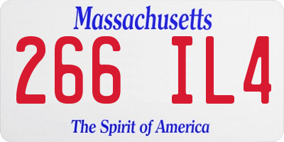 MA license plate 266IL4
