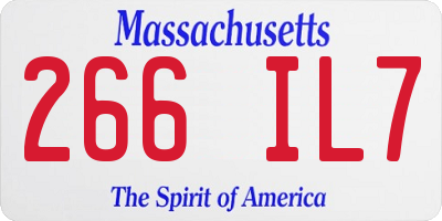 MA license plate 266IL7