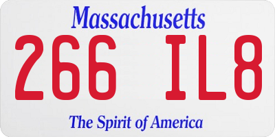 MA license plate 266IL8