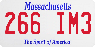 MA license plate 266IM3