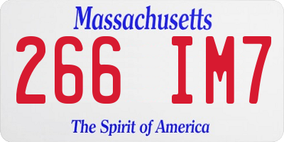 MA license plate 266IM7
