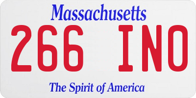 MA license plate 266IN0