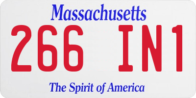 MA license plate 266IN1