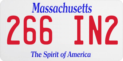 MA license plate 266IN2